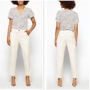 Pistola Womens Utility Crop Pants High Rise Ivory Size 33 Mara